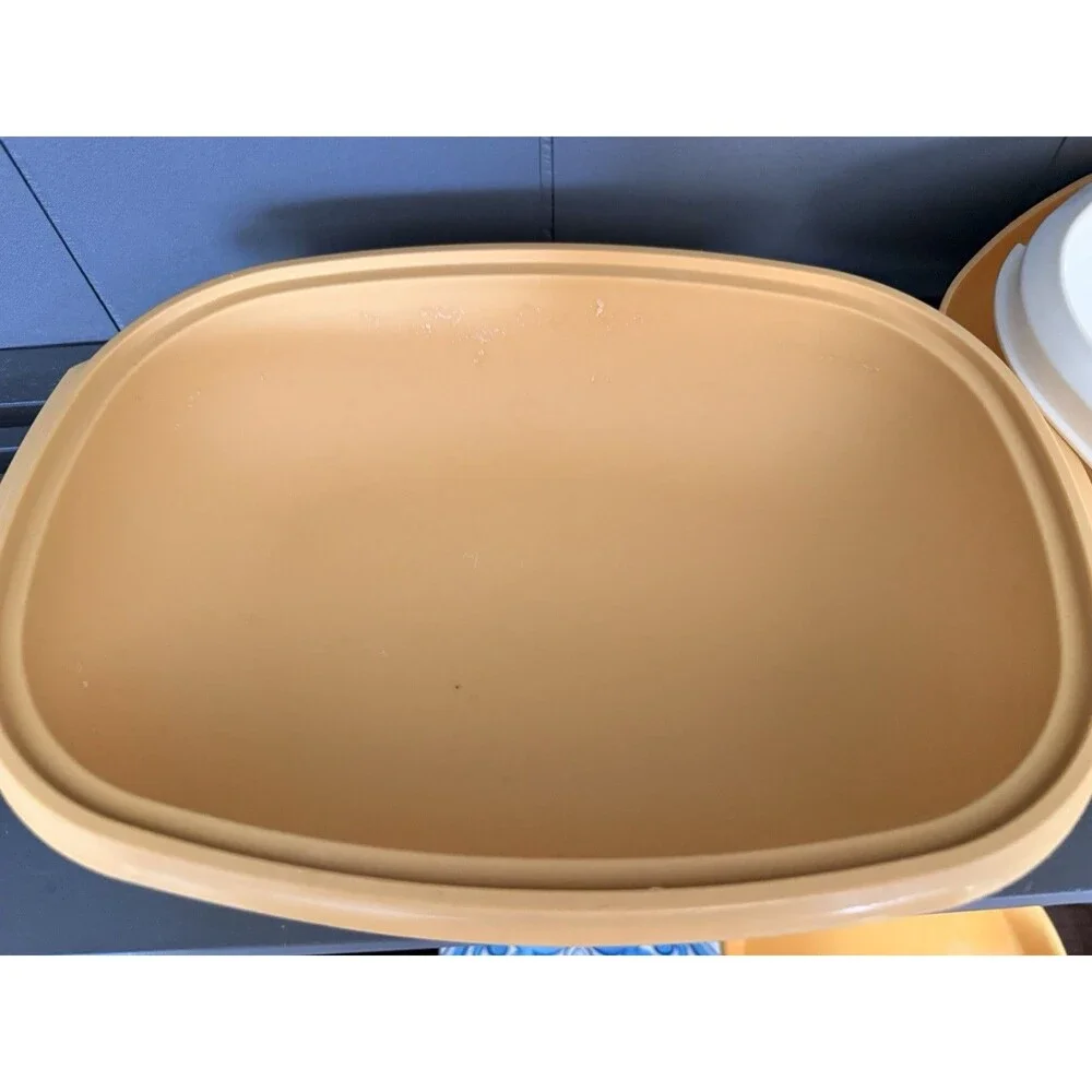 Vintage 1970's 3pc Tupperware Harvest Gold Microwave Steamer USA